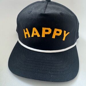 HAPPY GILMORE kids black hat with Yellow 'HAPPY' Embroidery